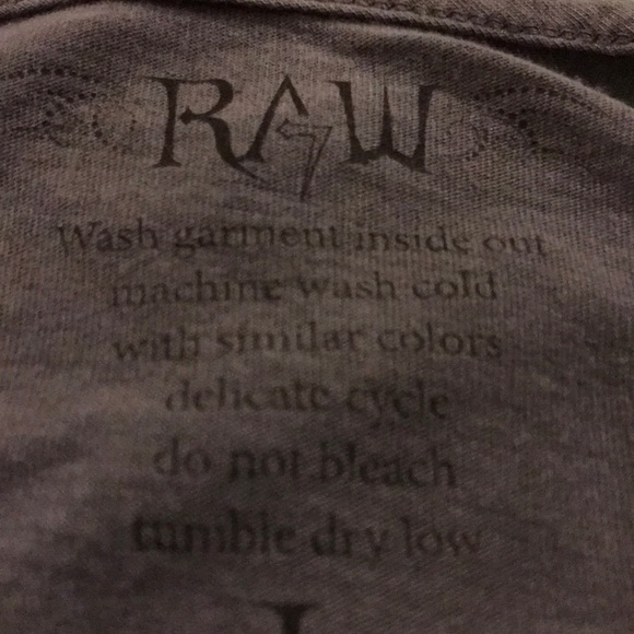 Raw 7 Grey/Multi Abstract Print Crystals Tee Sz. L - Picture 11 of 16